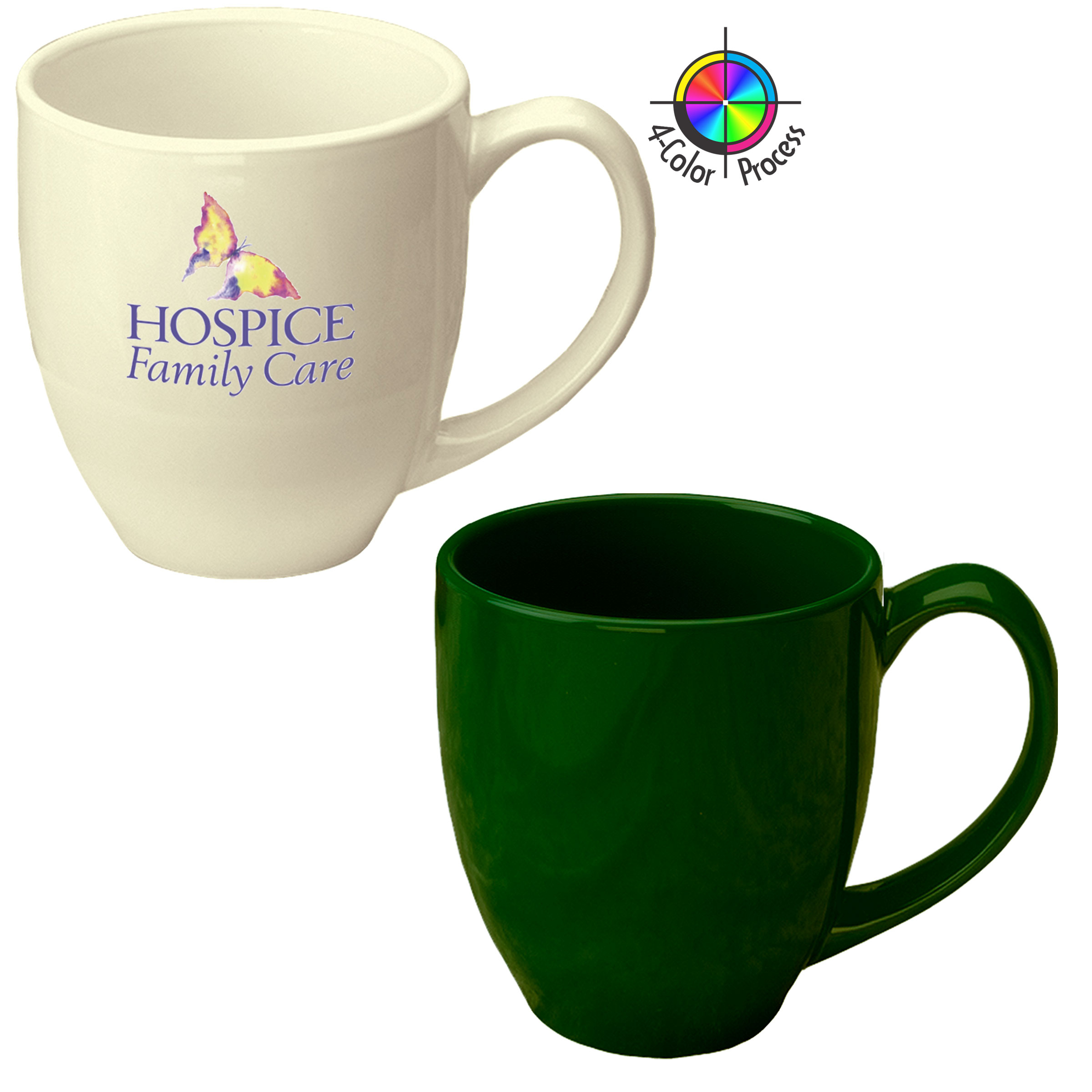Promotional 14 Oz. Dark Green Vitrified Bistro Cup (4-Color Print)  138435127454